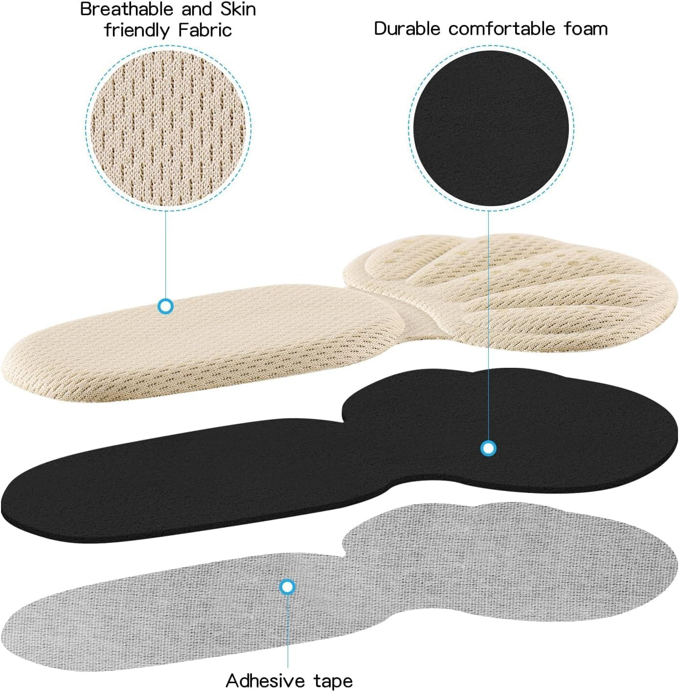 Adhesive Heel Cushion Pads, Back of Heel Grips Inserts for Too Big Loose Shoes,