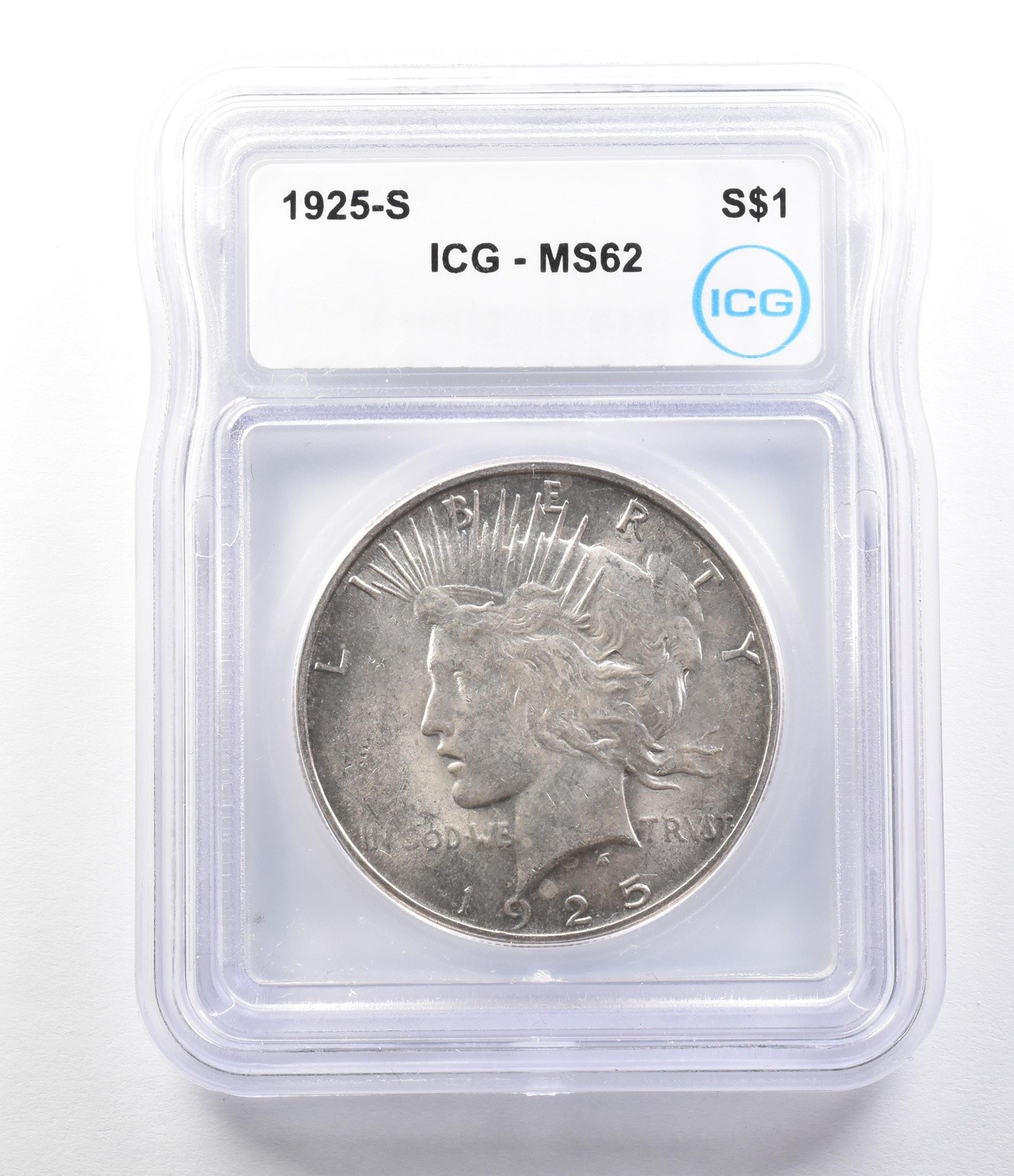 1925-S Peace Silver Dollar MS62 ICG *0385