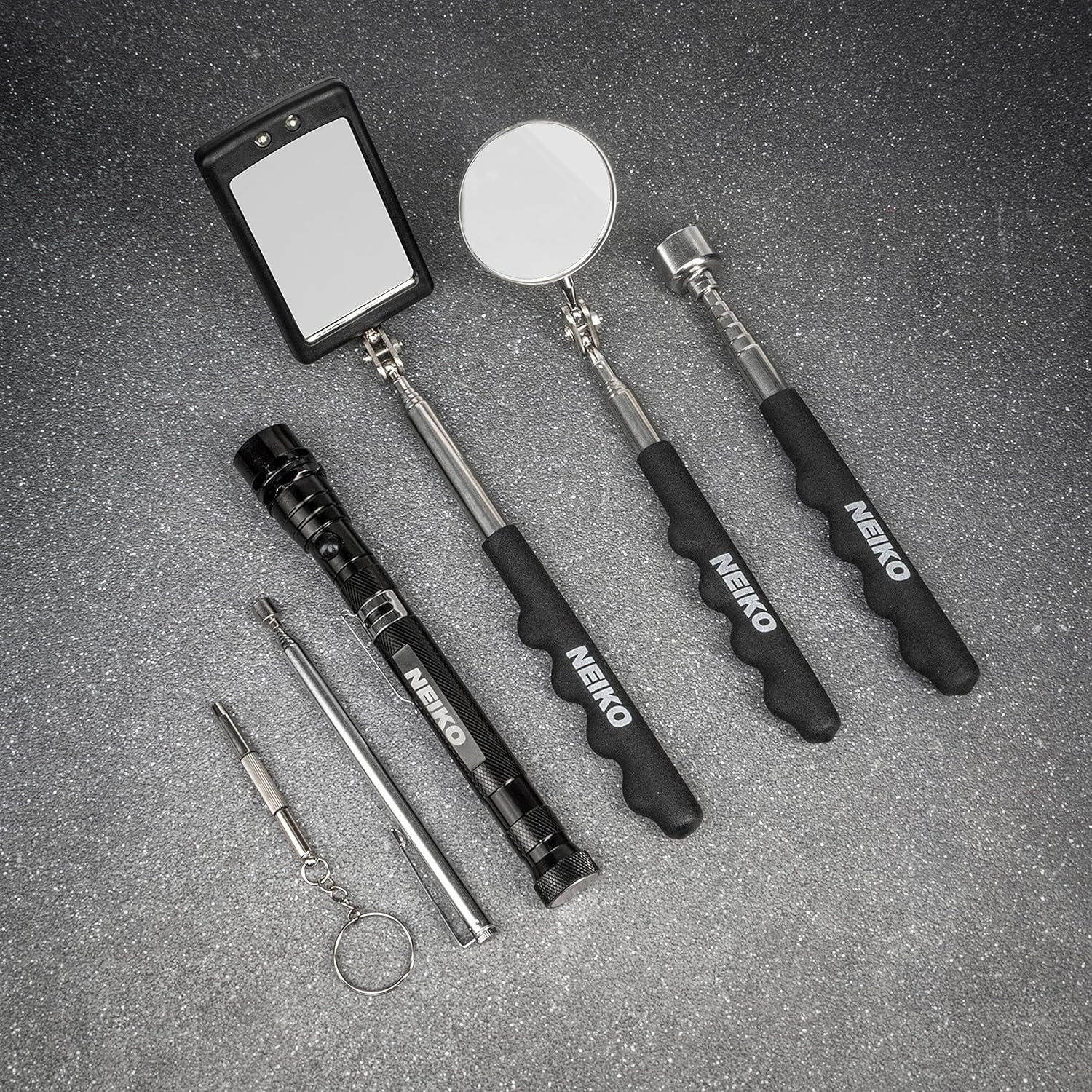 20736A (6) Piece Set, Magnetic Tool & Telescoping Mirror Set, Adjustable Telesco