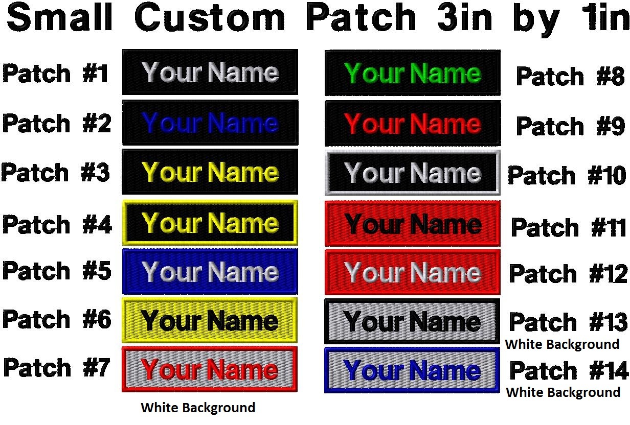 "LOVE IT", CUSTOM EMBROIDERED NAME TAG 3IN X 1IN SIZE