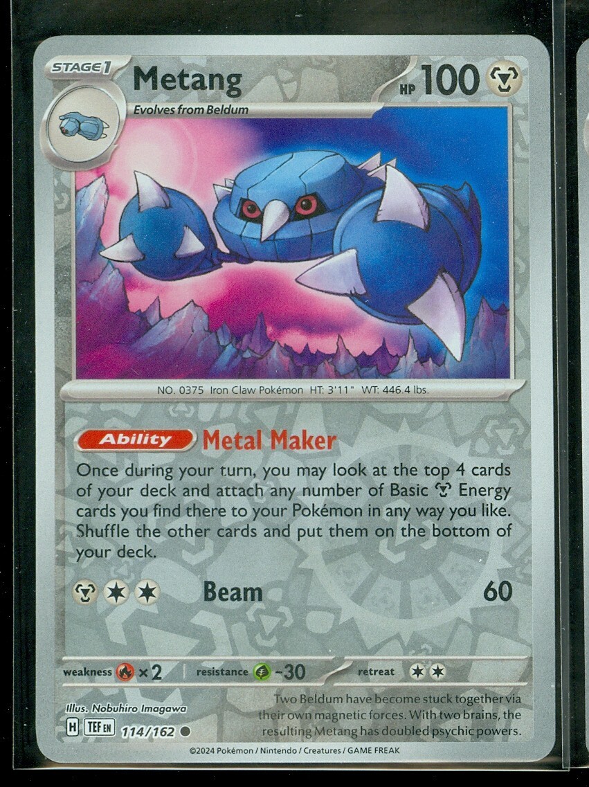Pokemon METANG 114/162 - Temporal Forces - Rev Holo - - MINT