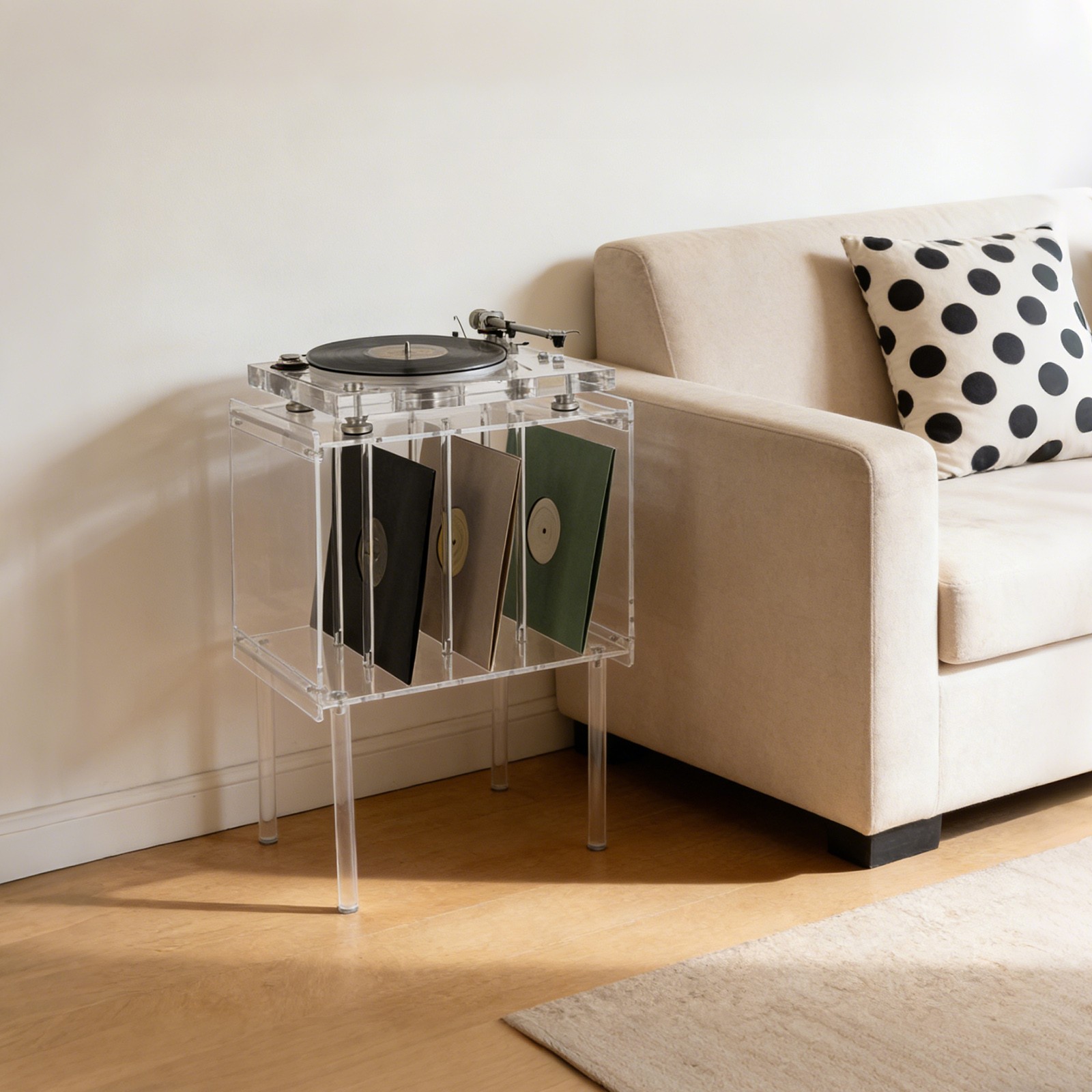 Clear Rectangular Side End Table/Night Stand Acrylic Side Table 47.6*37*66cm