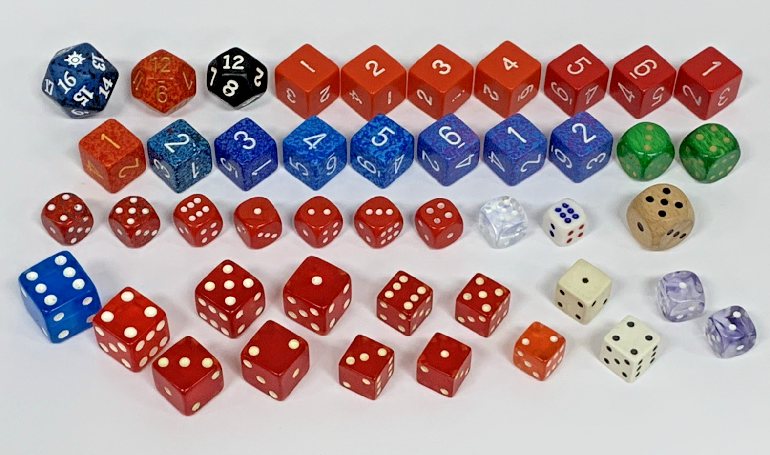 Chessex Mixed Dice Lot DND Speckled Nebula Translucent Cherry Red Bakelite &More