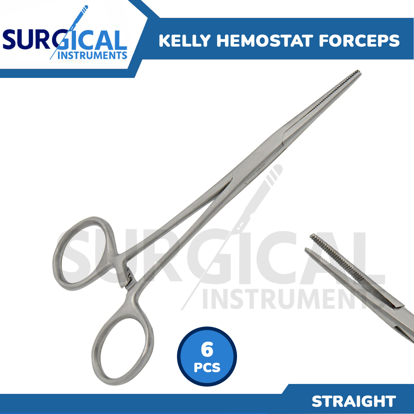 6 Kelly Hemostat Forceps 5.50" Straight Surgical Dental Instruments German Grade