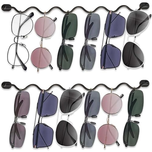 Sunglass Organizer Glasses Holder: Modern Metal Sunglass Holder 12inch Black