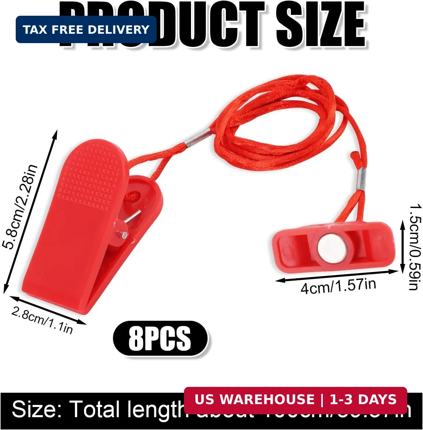 Universal Treadmill Magnetic Safety Keys, Rectangular Safety Key Replacement for