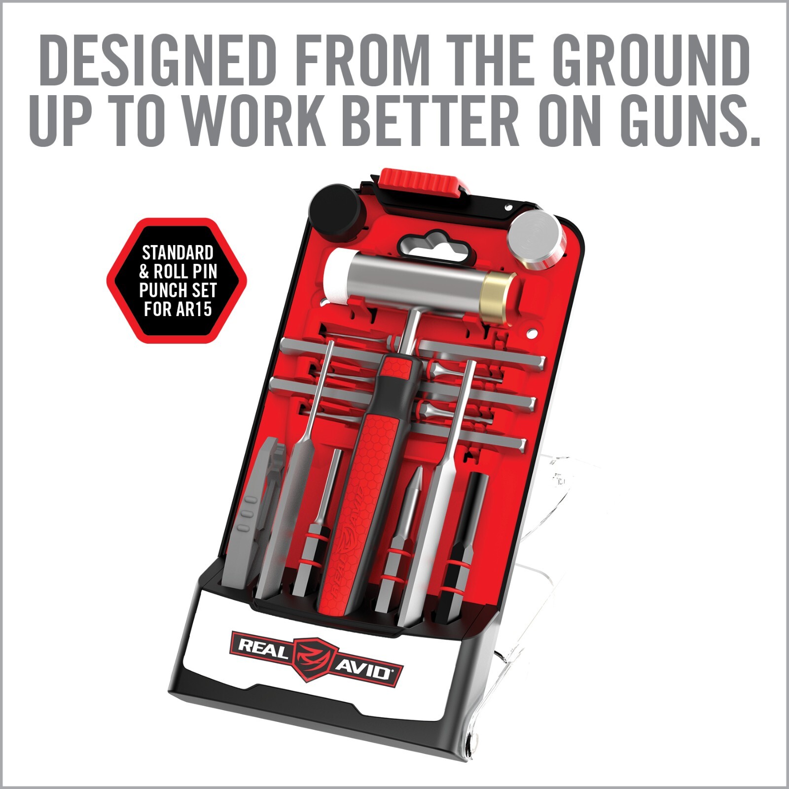 Real Avid Hammer & Long Punches Set | Includes 4 interchangeable hammer heads