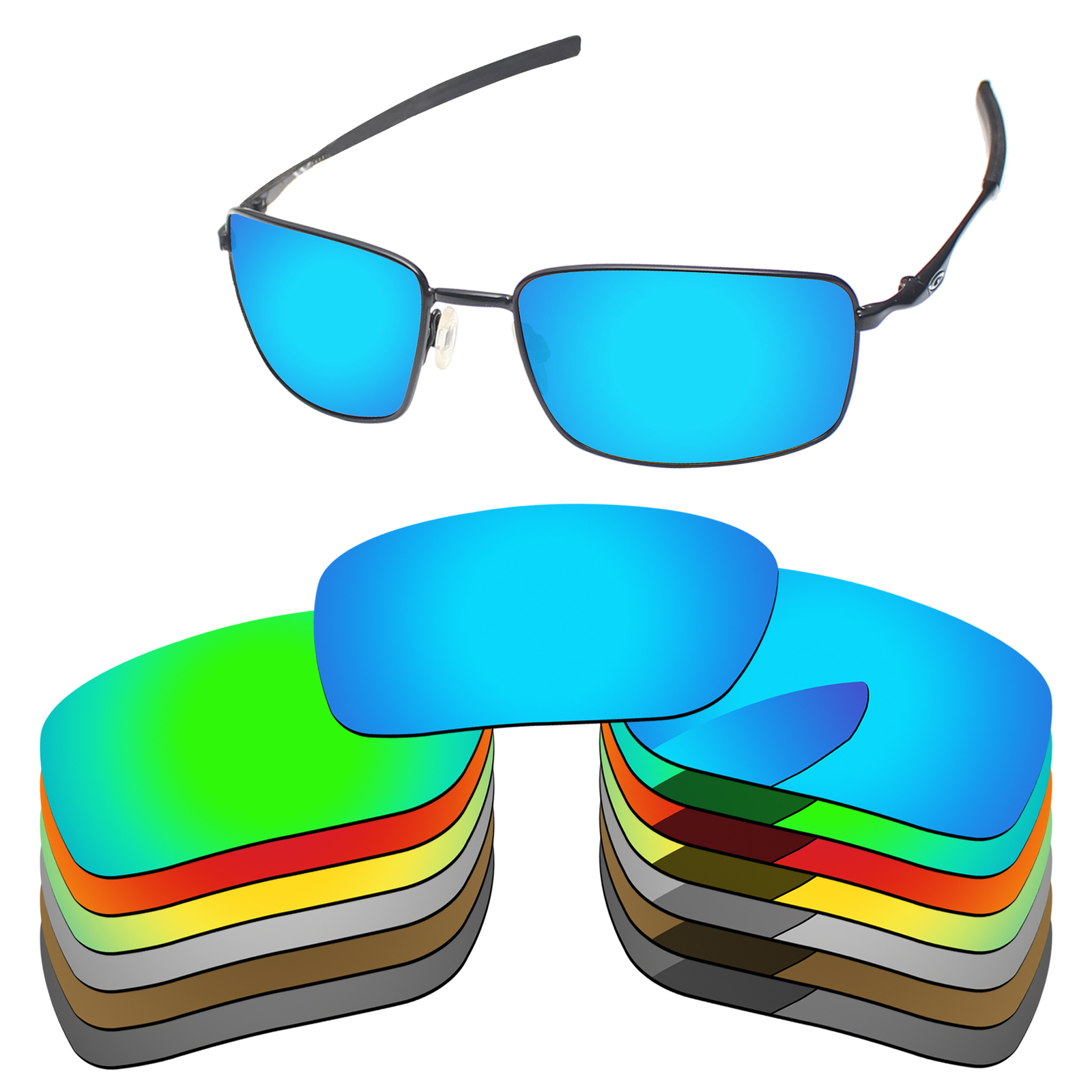 Lenslog Polarized Replacement Lenses For-Oakley Square Wire II 2014-Opt OO4075