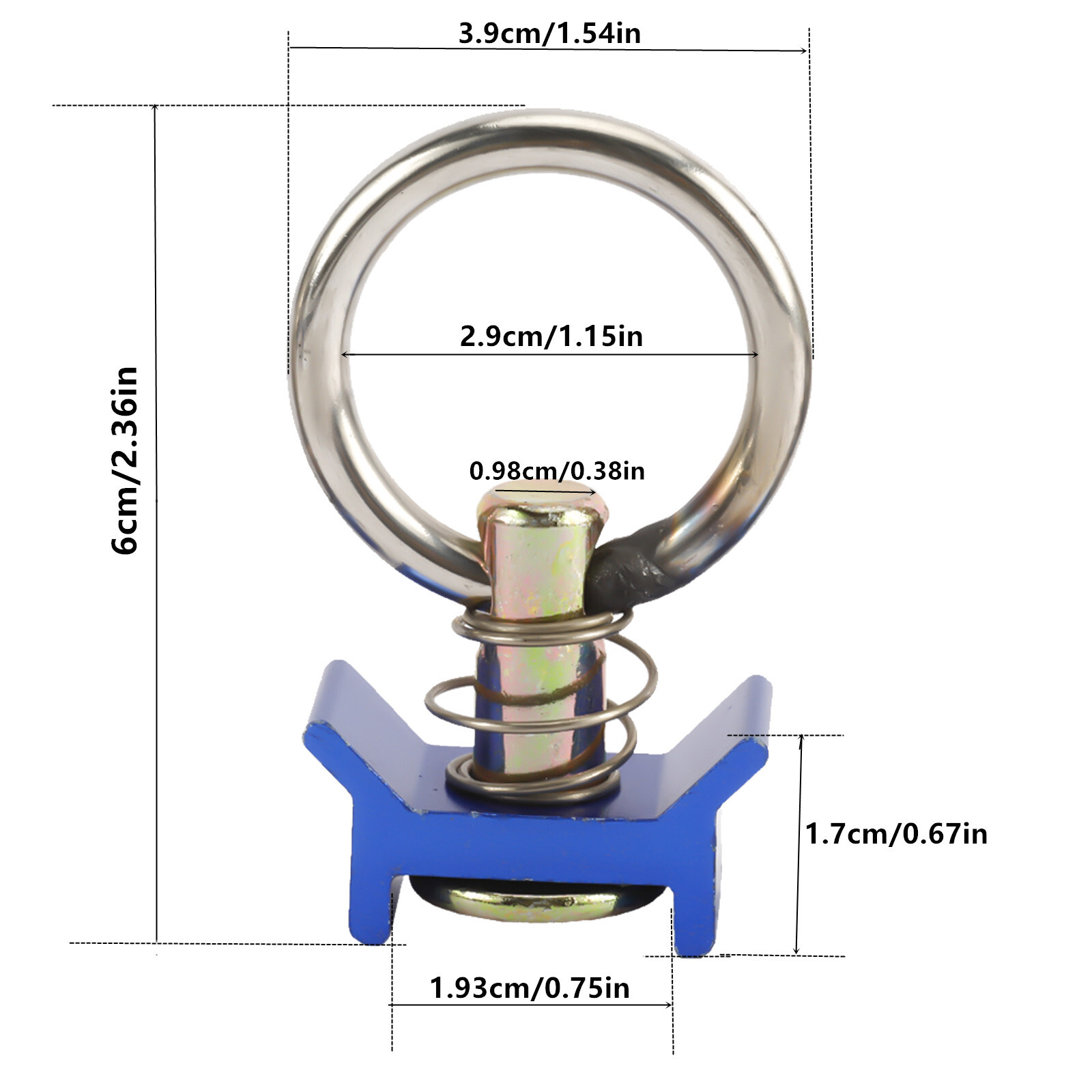 20PACK L-Track Single Stud Fitting with Round Ring Tie Down 4,000lb Capacity