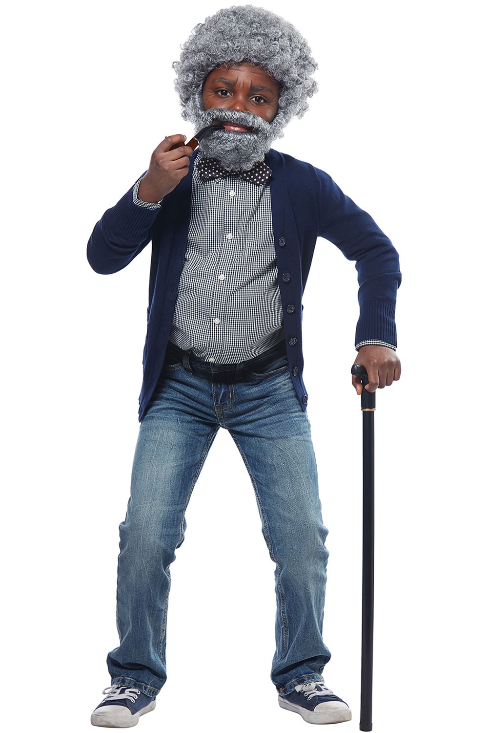 Grandpa Medieval Boys Kit Wig Beard Goatee Prop Pipe Halloween 60739