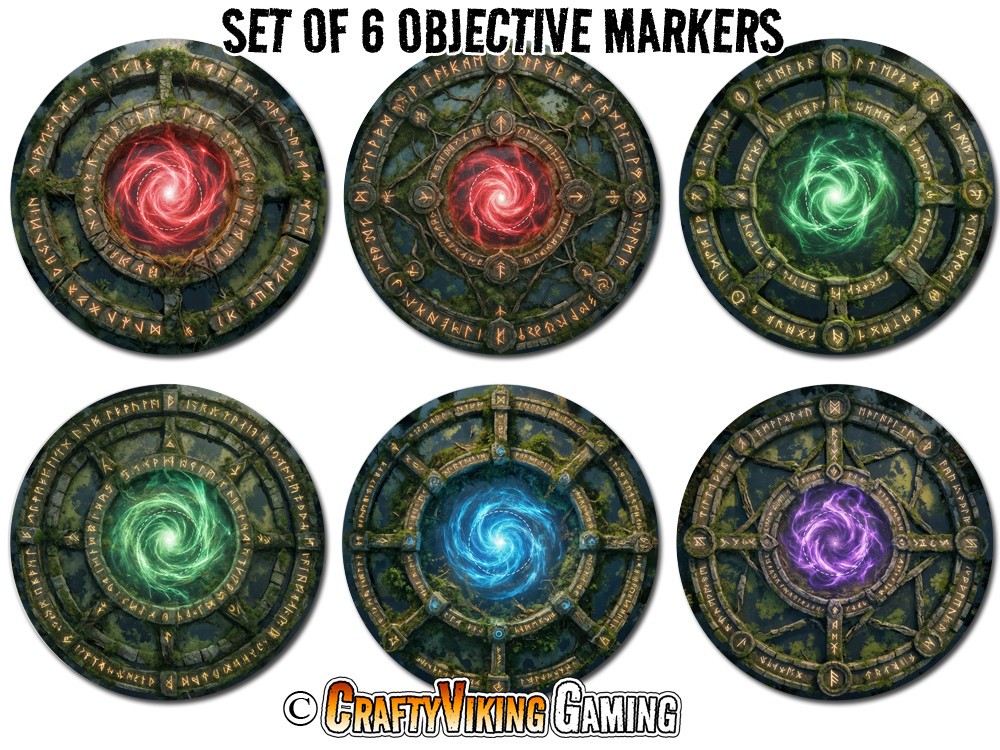 Objective Markers 7.57" SWAMP RUINS For Warhammer 40K Scourge of Ghyran Neoprene