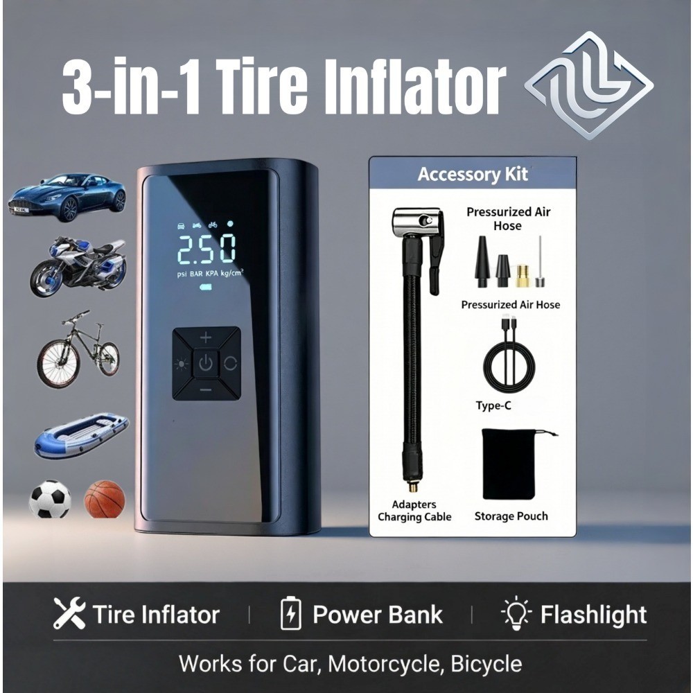 Car Tire Air Pump Inflator Compressor Digital Electric Auto Portable 150PSI 12V
