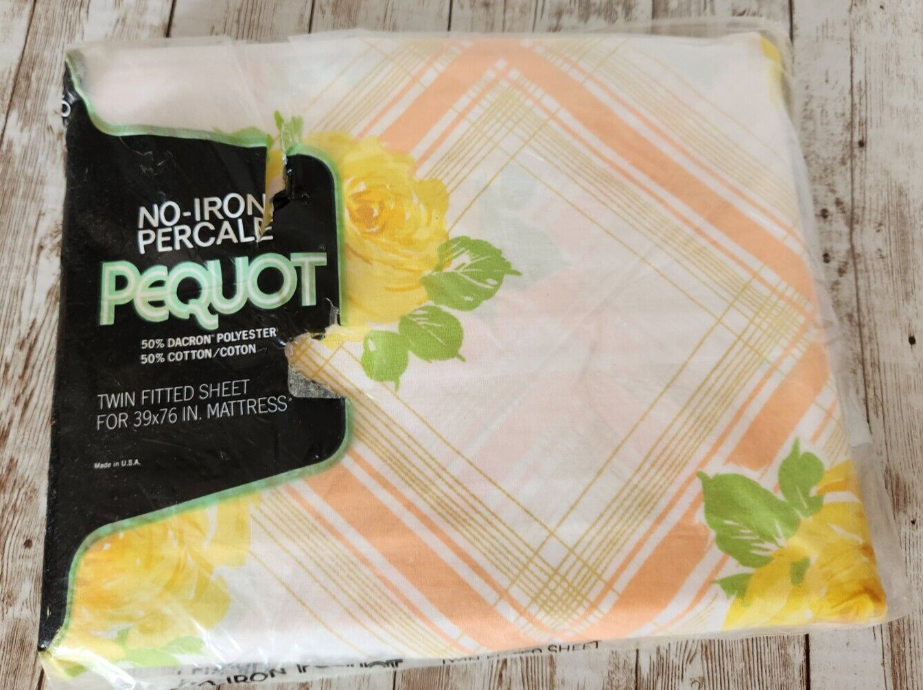 Vintage Pequot Windsor Court Collection Camelot Twin Fitted Sheet
