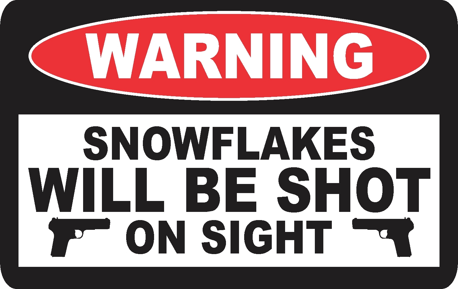 WARNING SNOWFLAKES WILL BE SHOT TRUMP DECAL WINDOW BUMPER STICKER POLITICAL