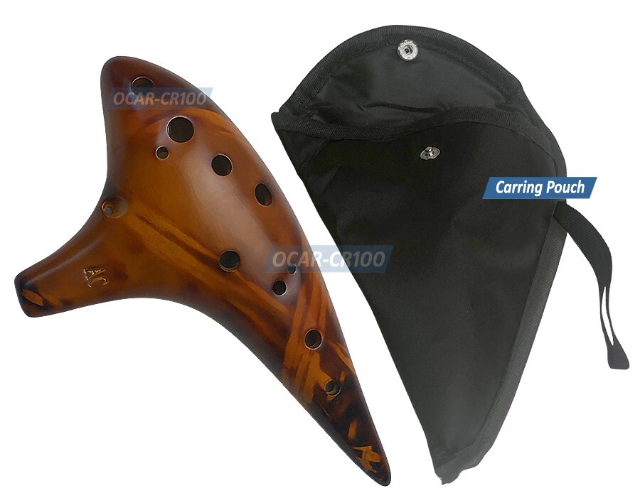 Alto C 12-Hole Ocarina Flute | Fine-Crafted Ceramic Instrument W/Carrying Pouch