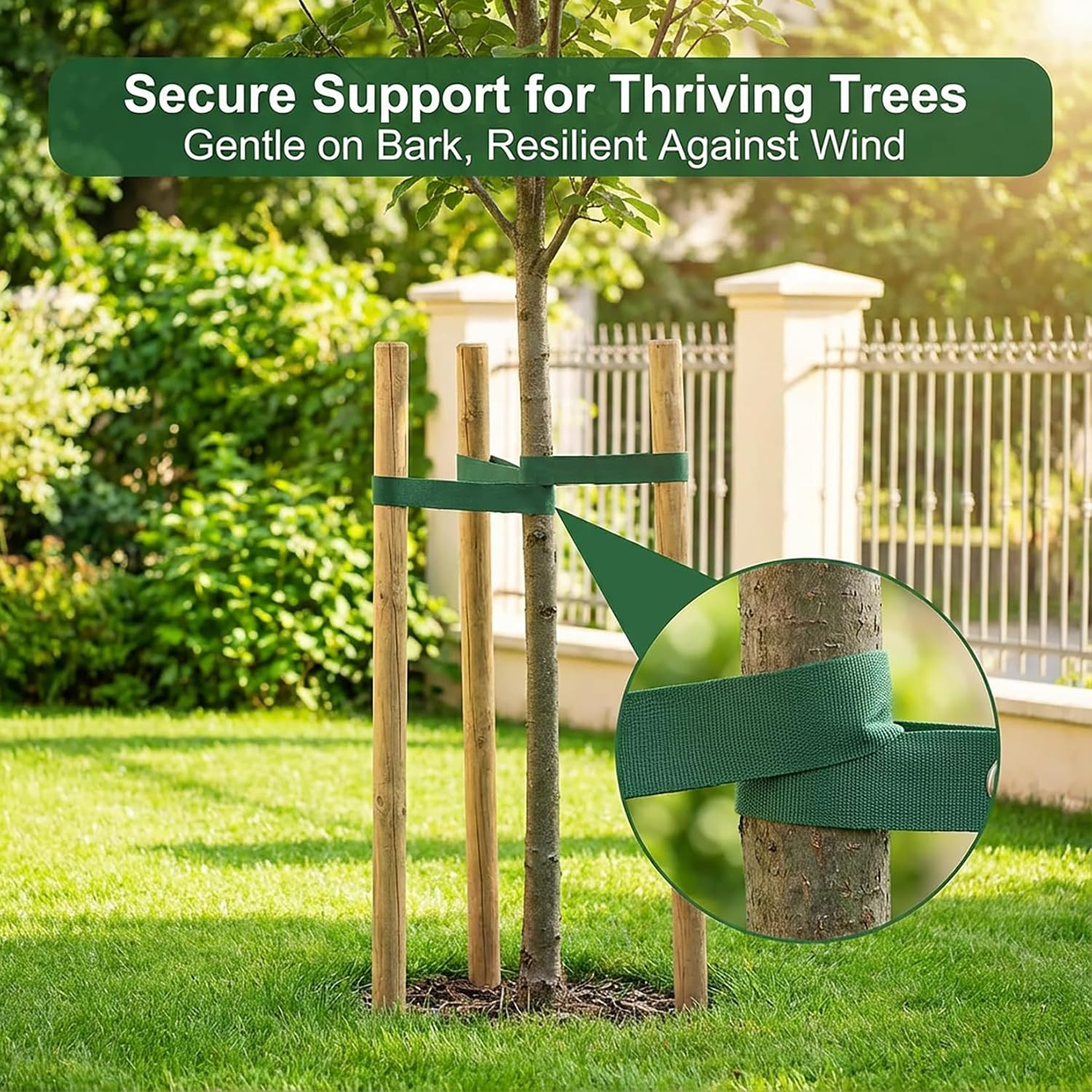 10PCS Tree Straps for Staking - Tree Support Straps with Rope | Tree Ties for Su