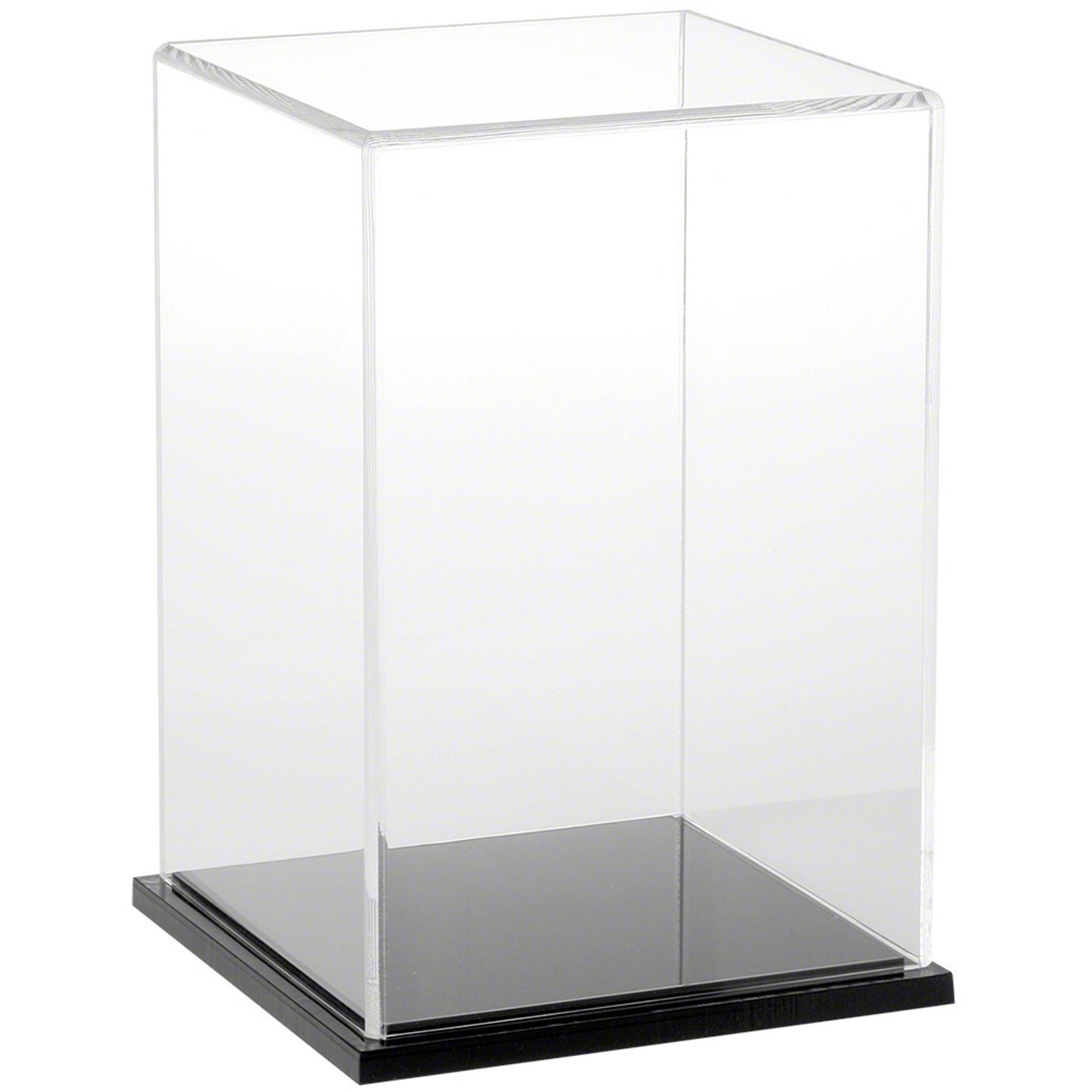 Plymor Clear Acrylic Display Case with Black Base, 6" W x 6" D x 9" H
