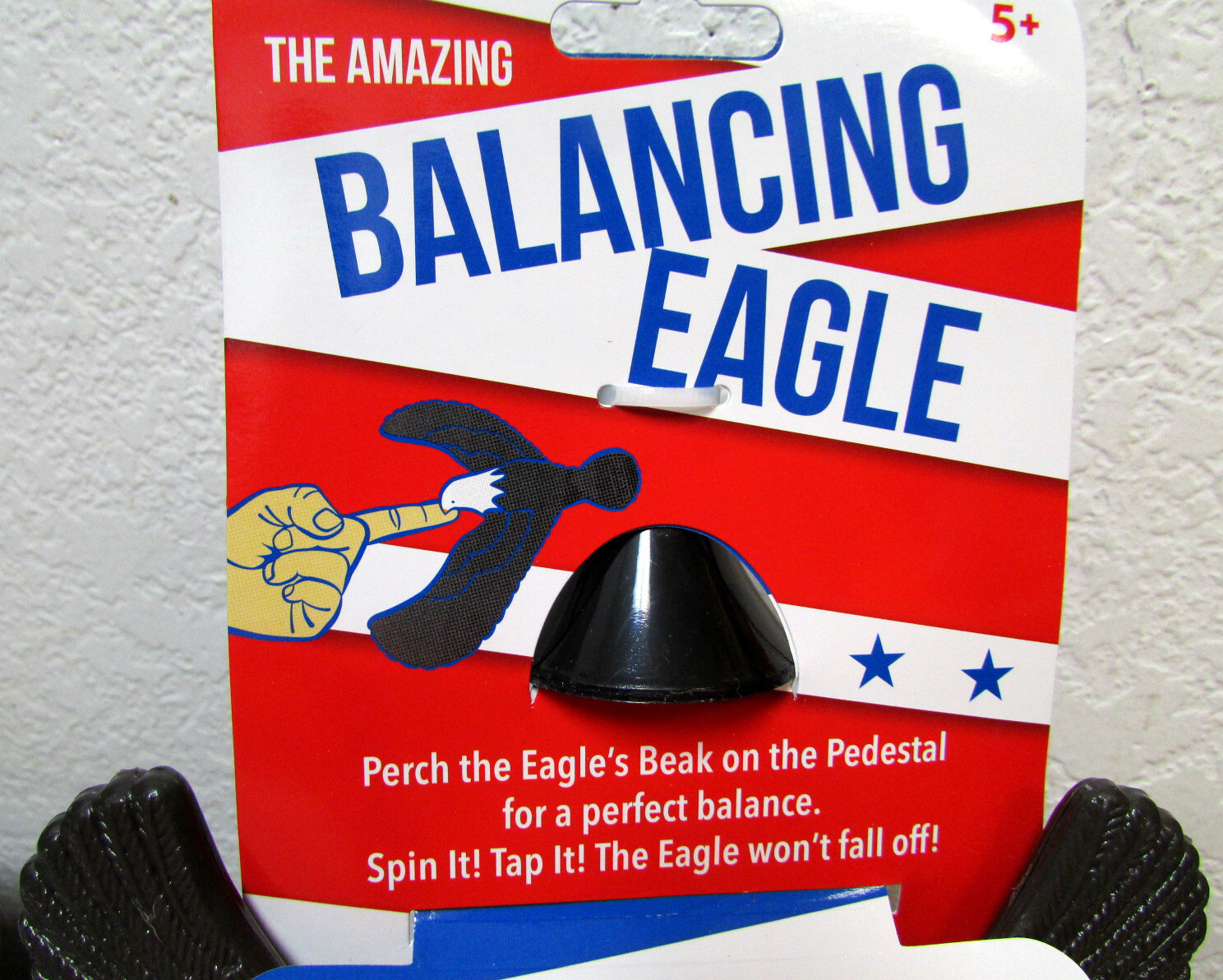 Novelty toy Balancing Eagle with stand, will spin on its stand, Eagle is 7 x 4.5