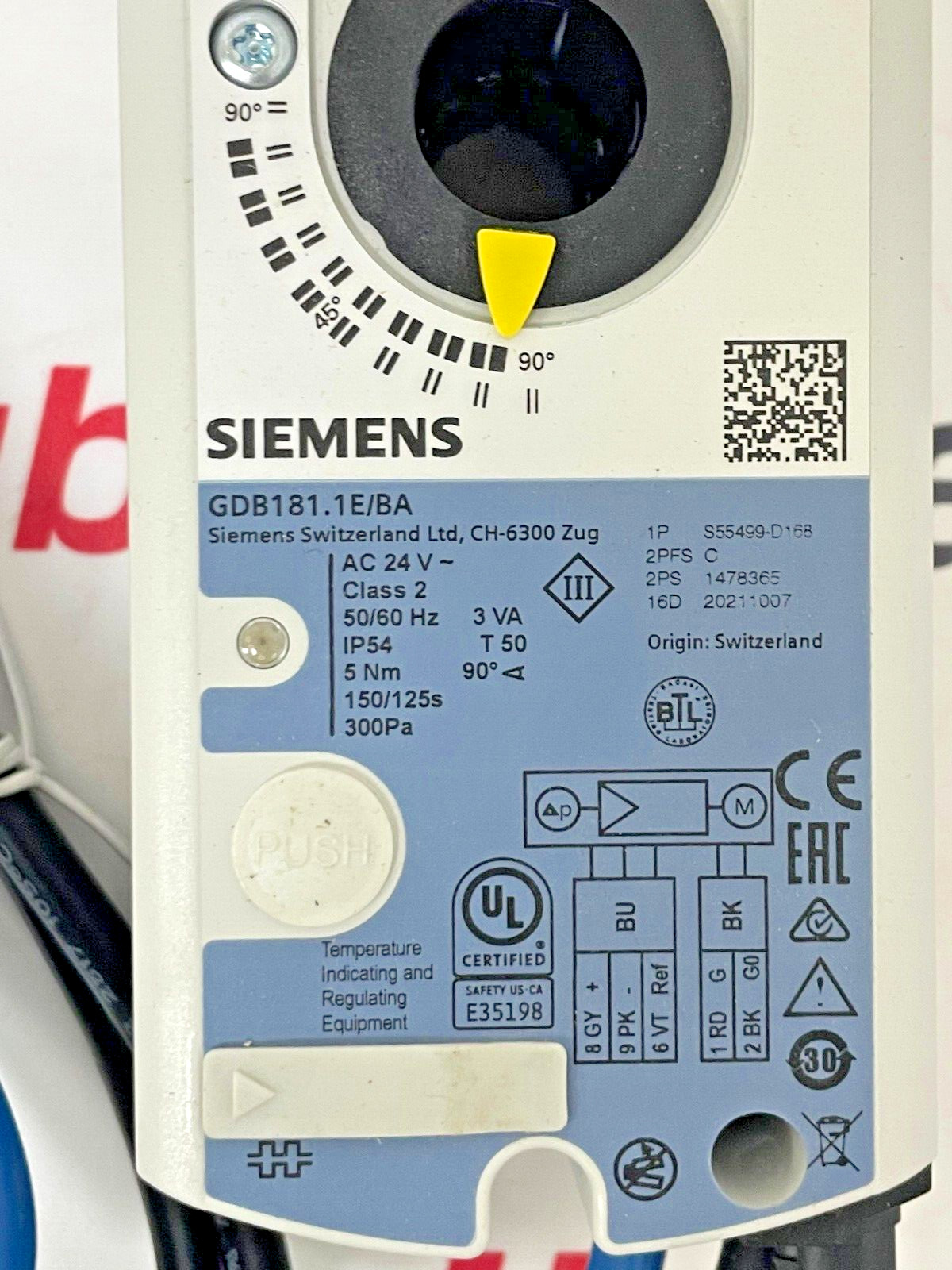 SIEMENS GDB181.1E/BA DAMPER ACTUATOR COMPACT CONTROLLER