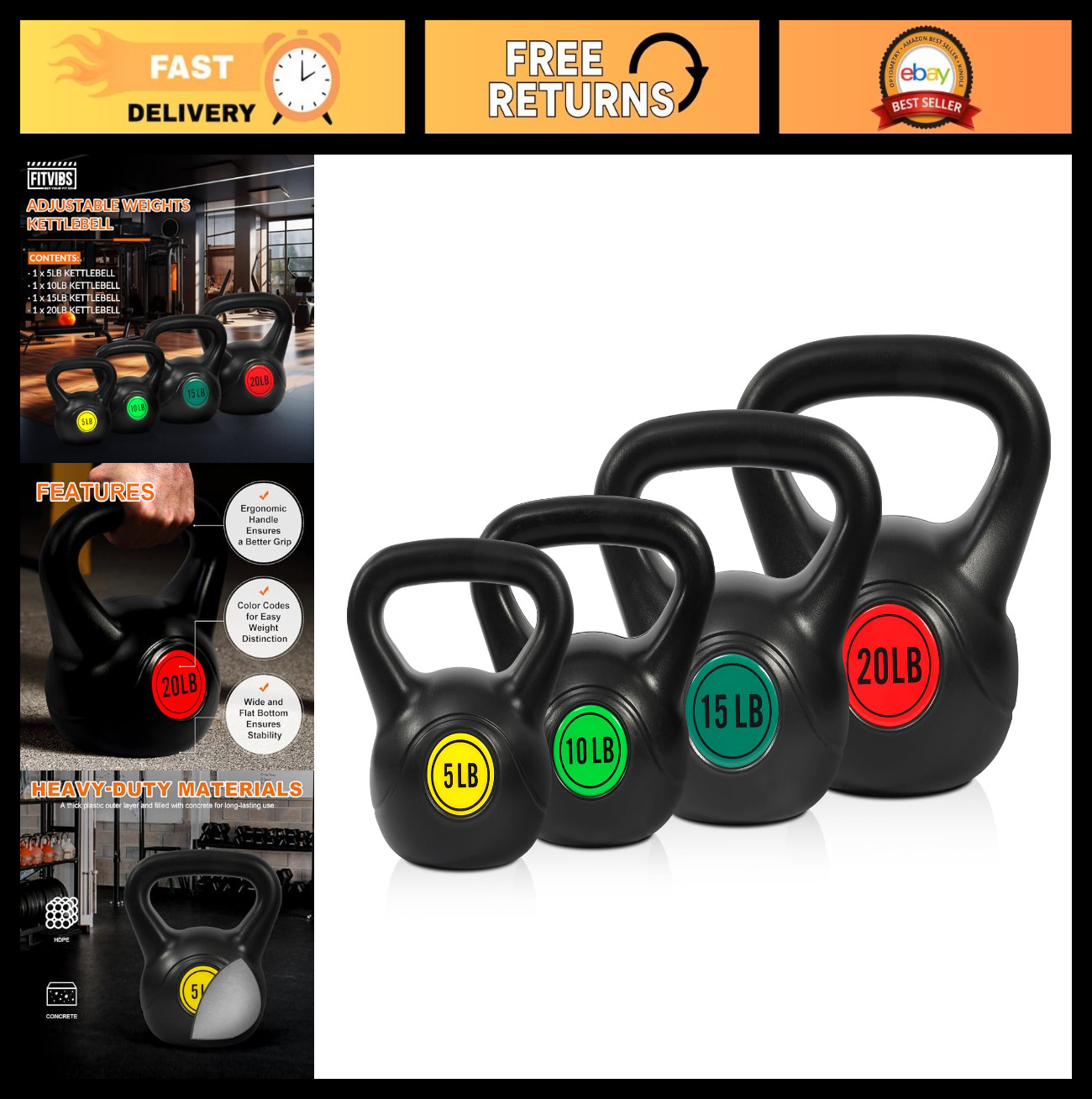 Adjustable Kettlebell Set for Strength Training - Versatile Weight Set for Home