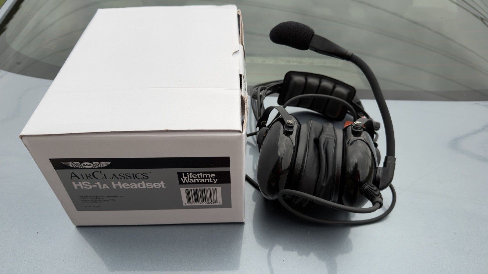 ASA AirClassics HS‑1A Aviation Headset — Excellent, Cables Included