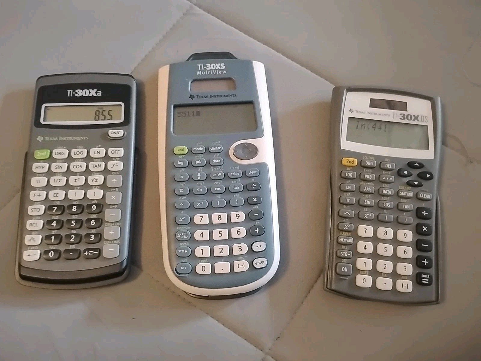 Lot of 3 Texas Instruments Calculators – TI-30Xa, TI-30XS, and TI-30xIIs