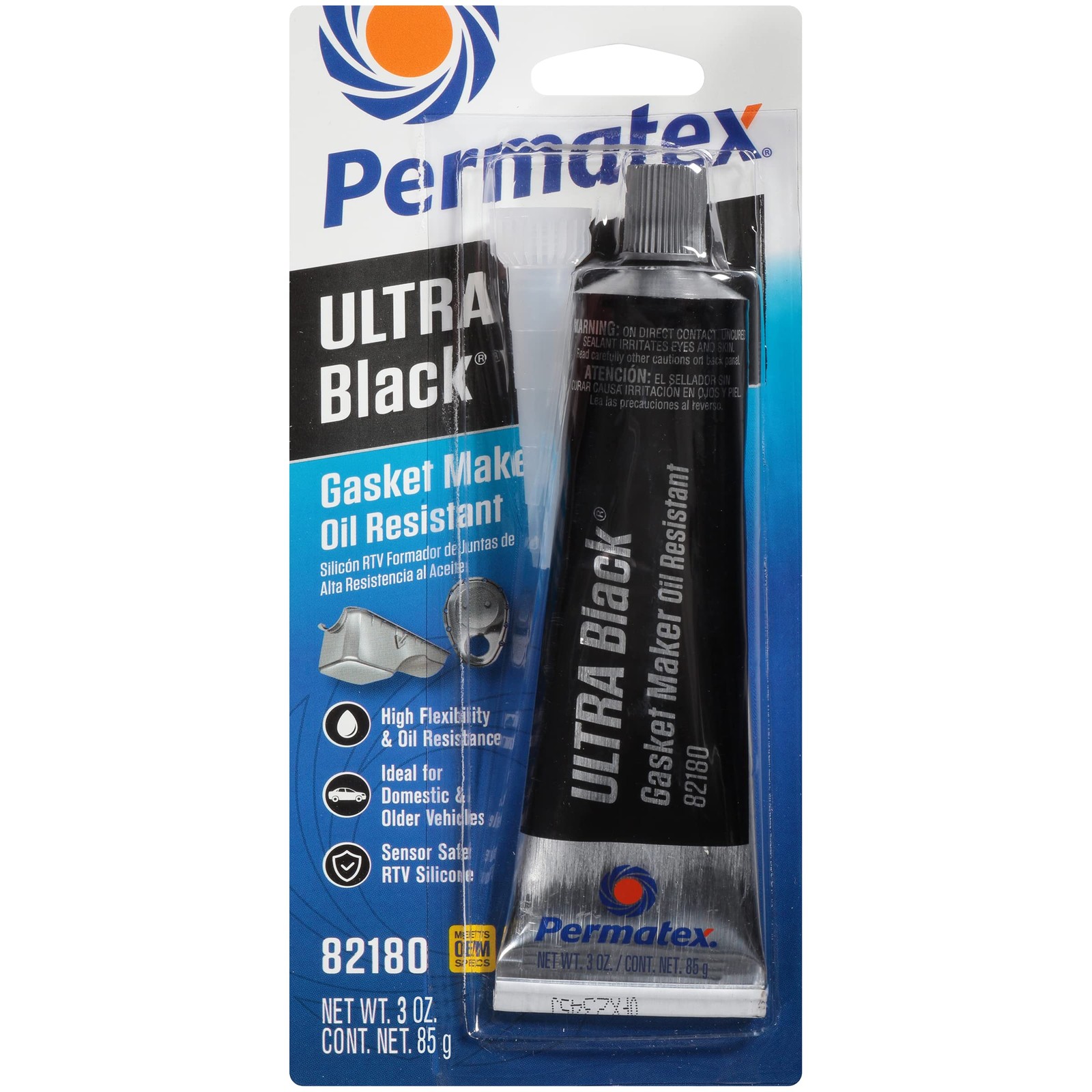 82180 Ultra Black Maximum Oil Resistance RTV Silicone Gasket Maker, Sensor
