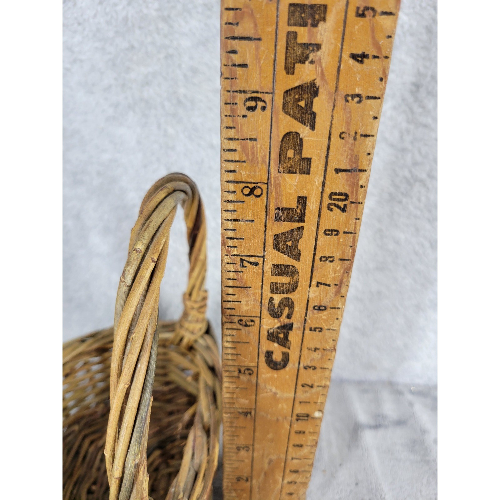 Rustic Wicker Willow Basket Handle Farmhouse Decor Small Planter Pot Holder
