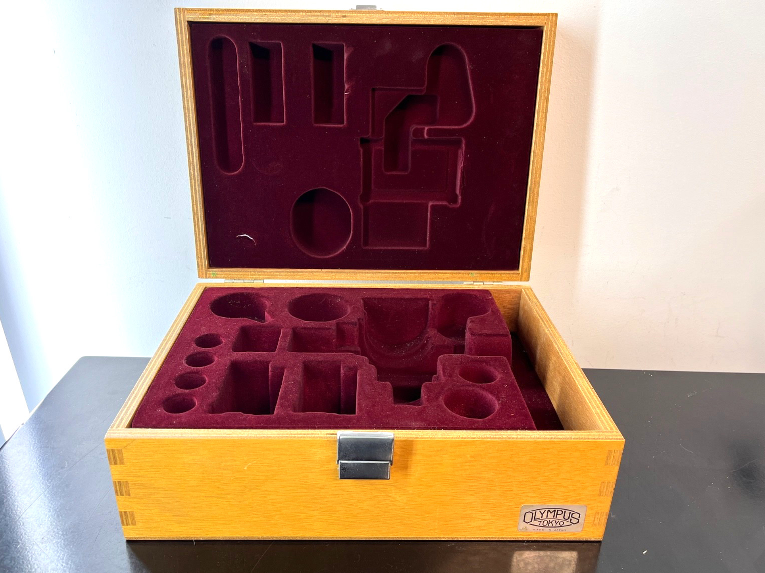 Olympus Wooden Microscope Accessories Box — Vintage