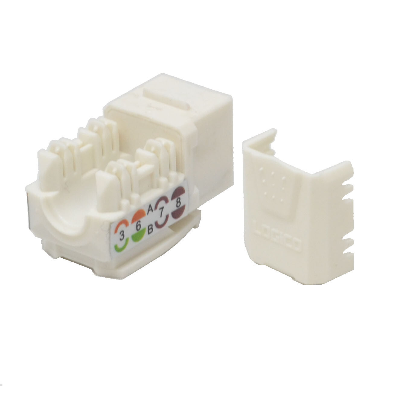 5 pack lot Keystone Jack Cat6 White Network Ethernet 110 Punchdown 8P8C