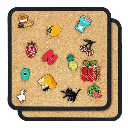 pcs Rounded Square Pin Display Cork Board - 7.9x7.9 inch Enamel Pin Board for 2