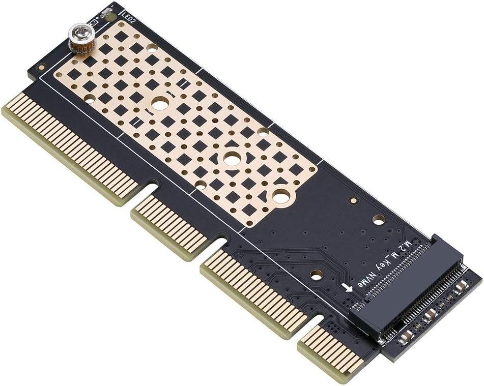 For M.2 NVME (M-Key) SSD to PCIE 3.0 X16 Expansion Card Adapter with Heat Sink