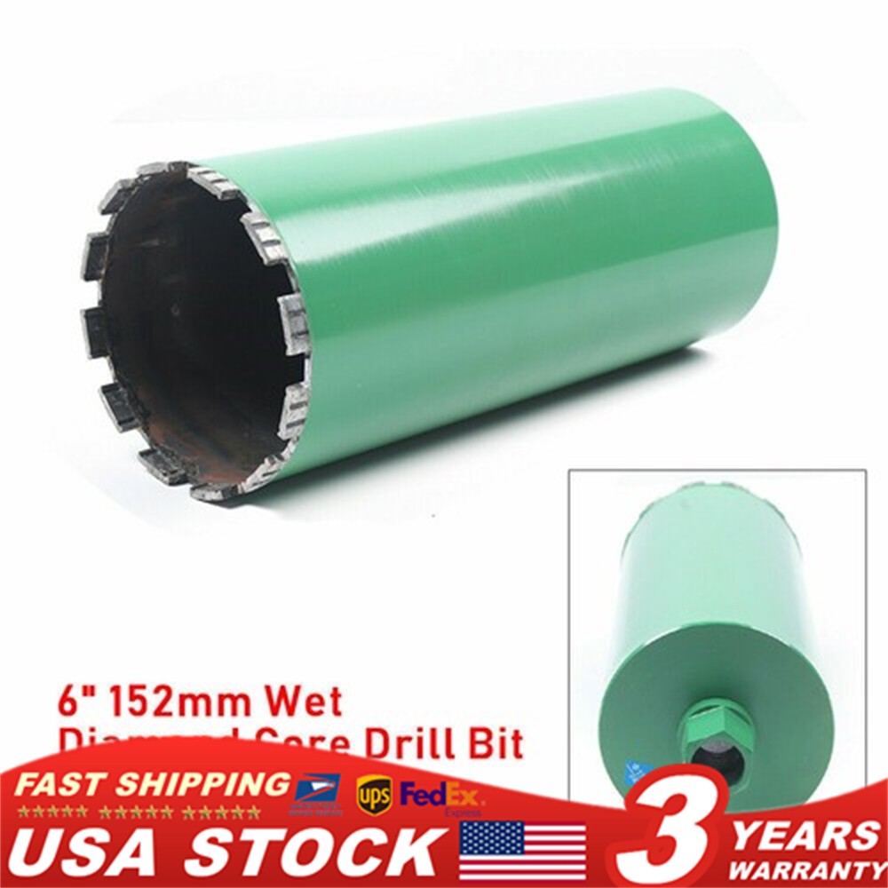 6" Wet Diamond Core Drill Bit 1-1 /4”–7 threads For Hard Concrete Masonry Brick