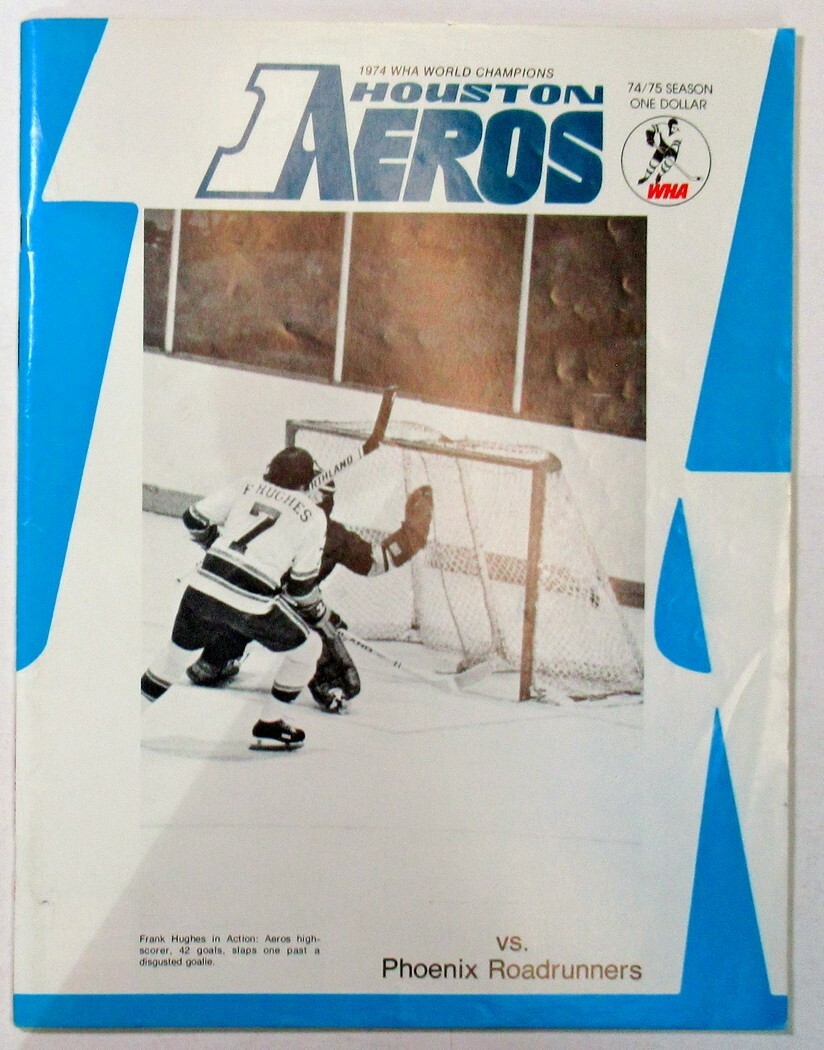 1974 WHA Aeros v Roadrunners Program Gordie Howe 50769b51