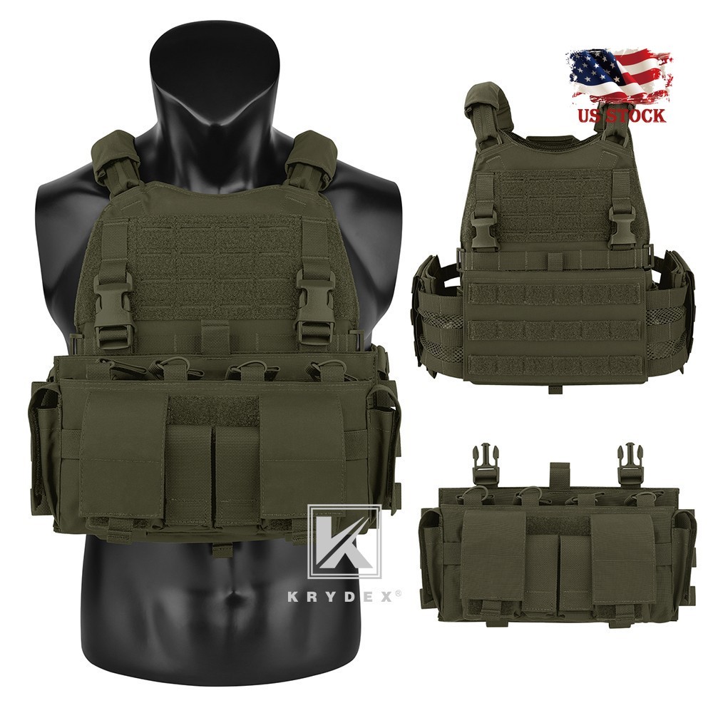 KRYDEX Tactical SCARAB Plate Carrier and MF IV Placard Front Panel Mag Pouch RG