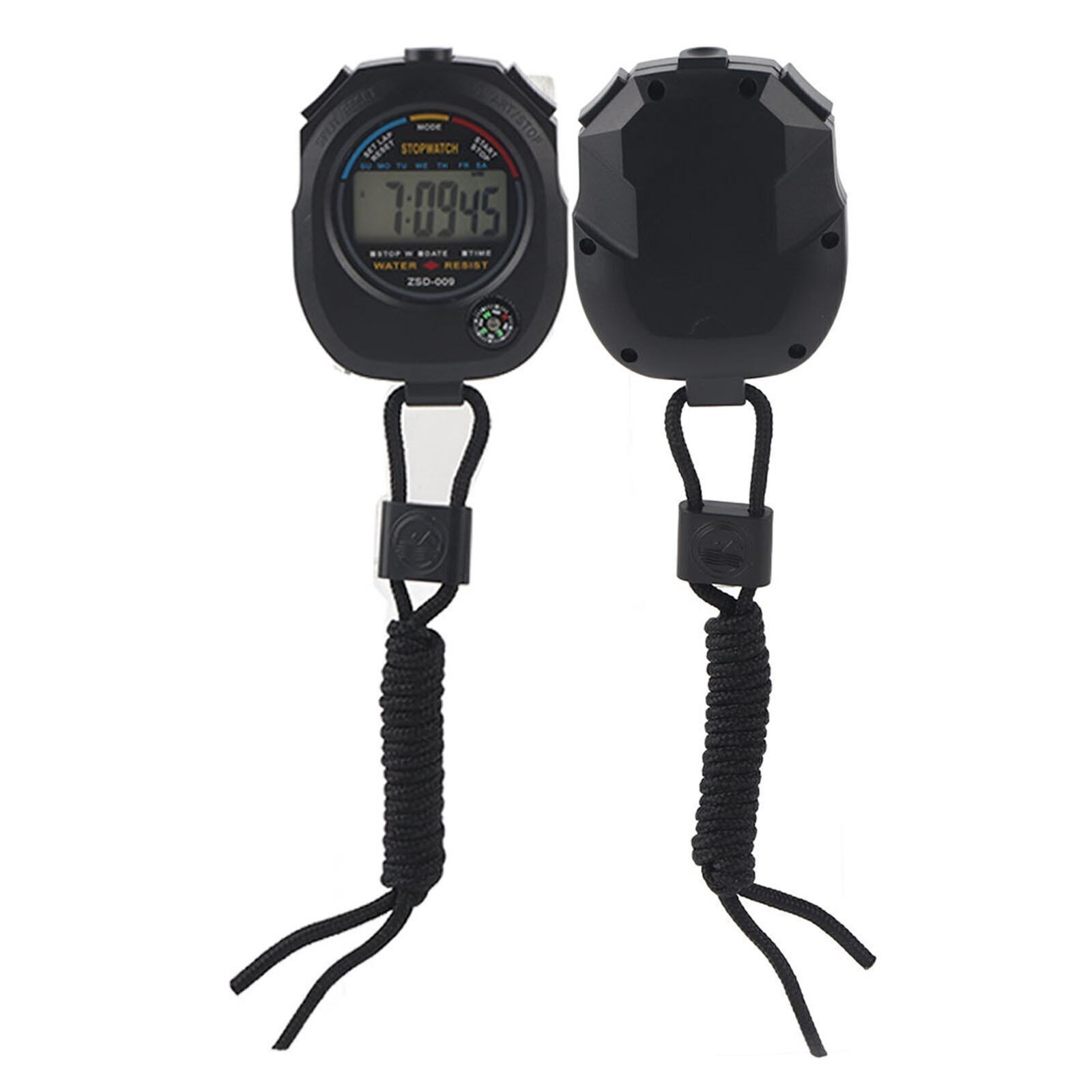 2 PCS Multifunctional Handheld Digital LCD Stopwatch Timer for Sports/Running