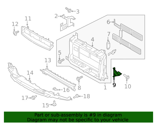 Genuine Ford Radiator Support Bracket GN1Z-8A193-A