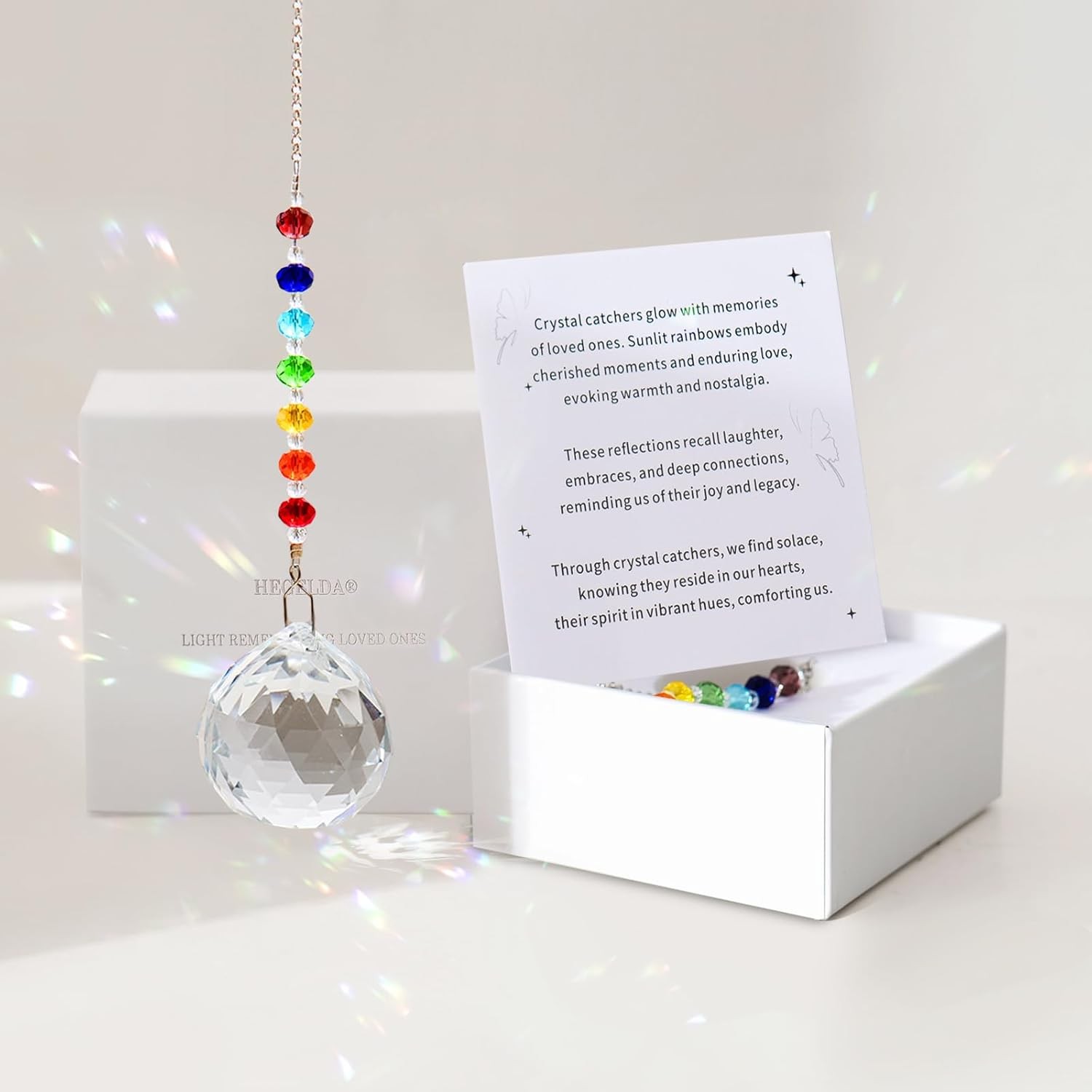Sympathy Gifts for Loss of Loved One, Crystal Sun Catcher Rainbow Maker