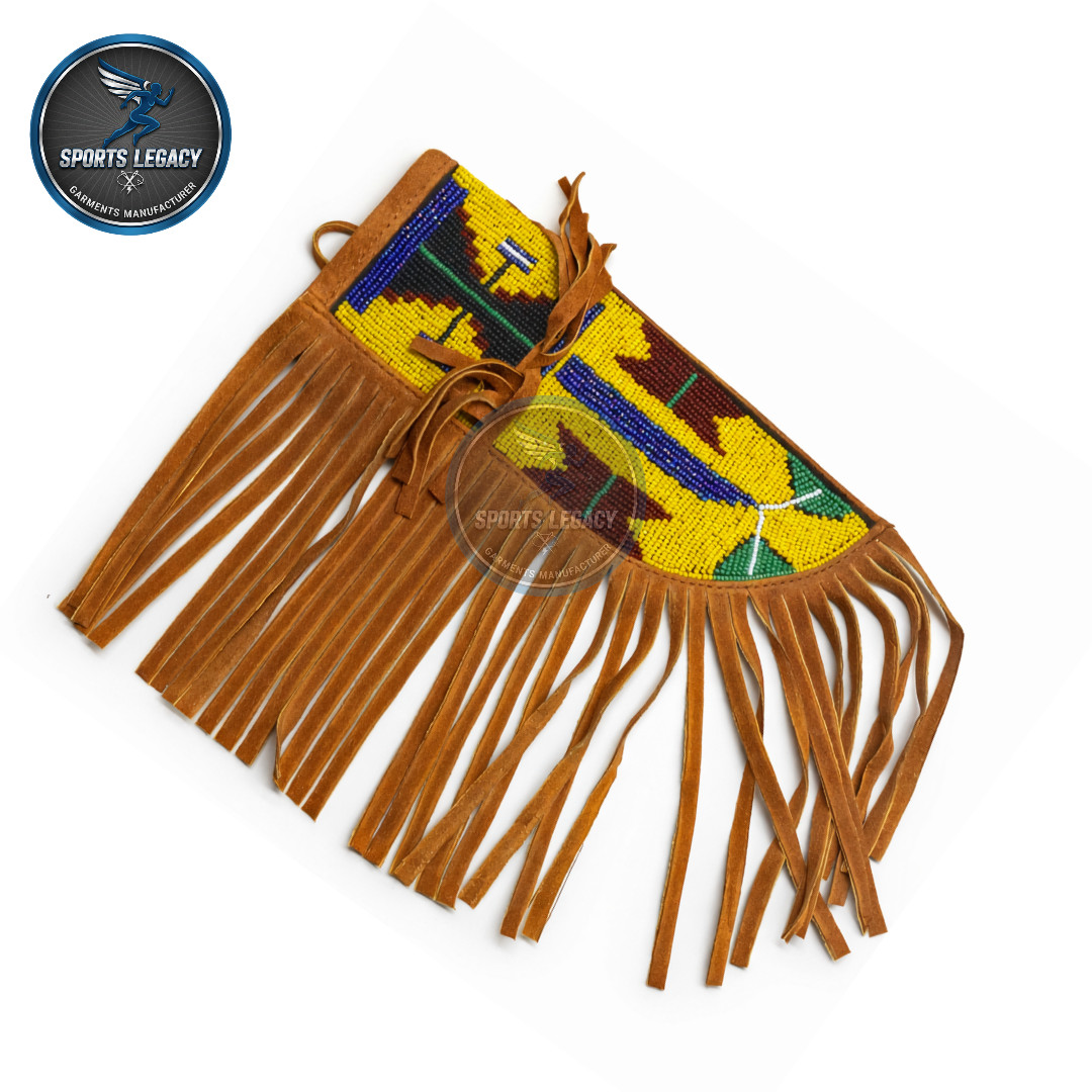 Western Beaded Leather Knife Sheath Native American Fringe Cowboy Hunting Cover