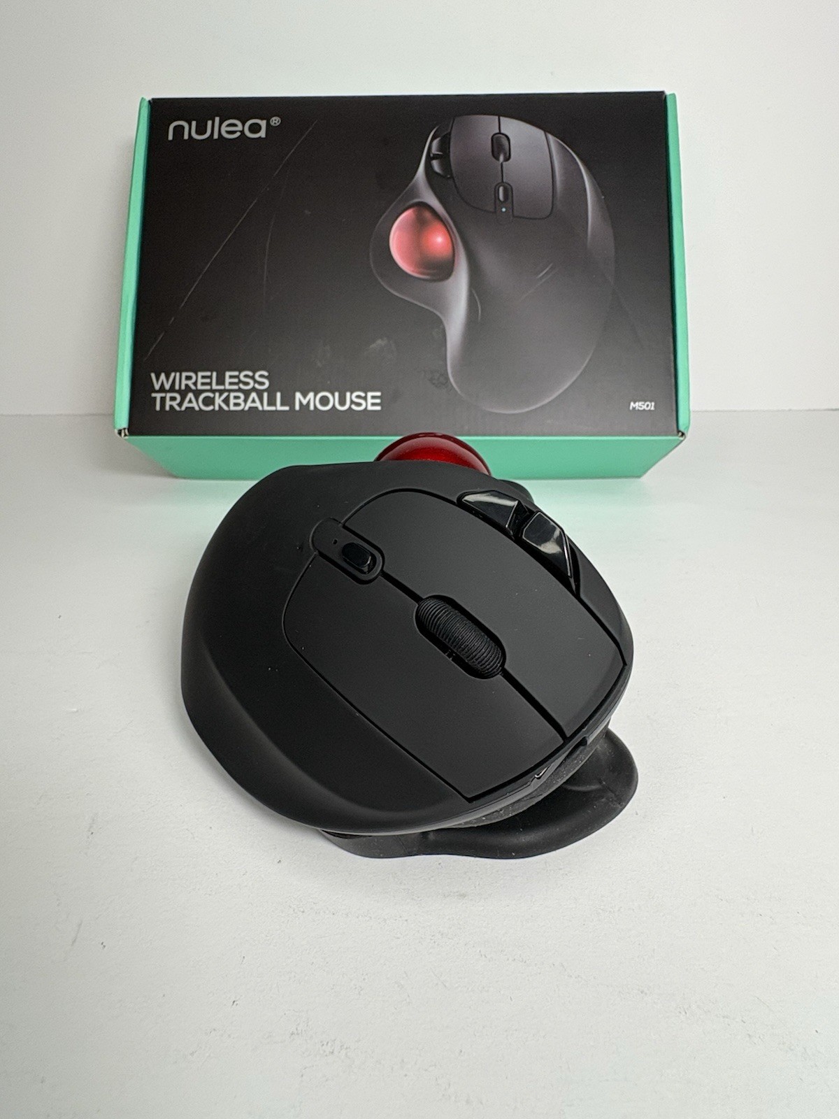 Nulea M501 Wireless Optical Trackball Mouse 5-Button 1600 DPI Black/Red