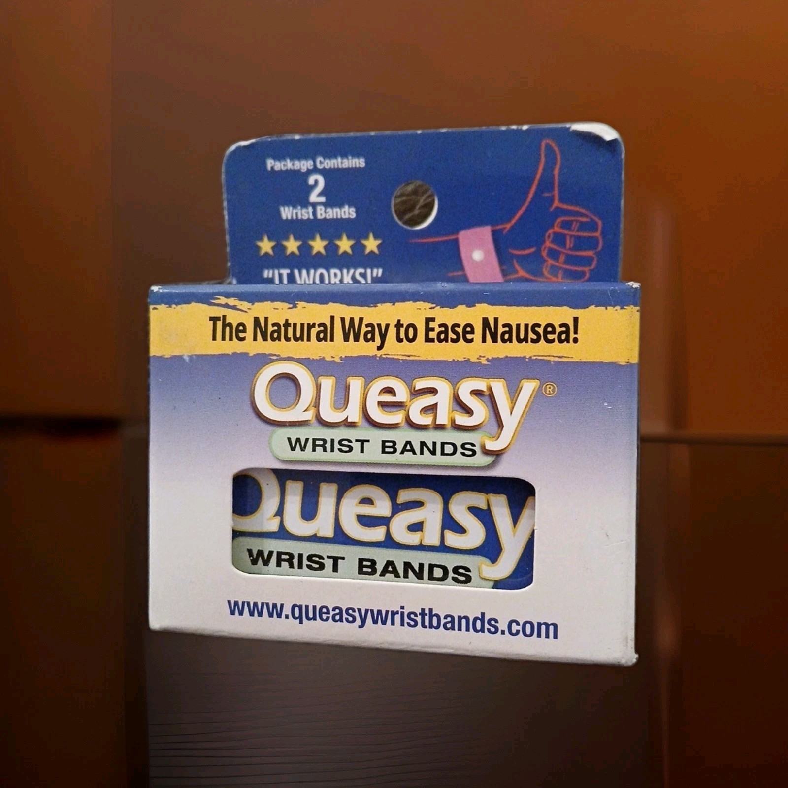 Queasy Wristband Pink 2 Pack Naturally Relieve Nausea. New!