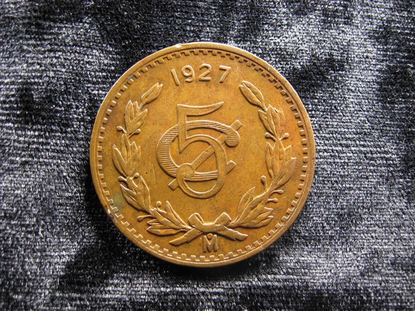 old world coin MEXICO 5 centavos 1927 KM422 Eagle (316)