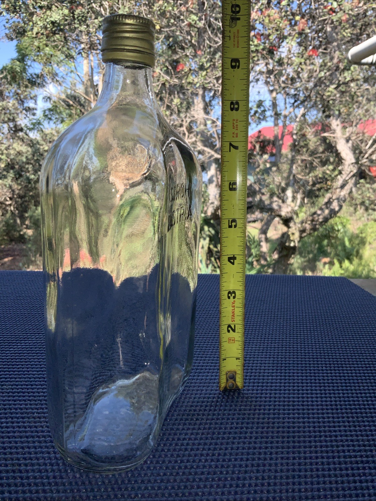 Vintage Stroh Austria Rum Concave Rum Flask Bottle Empty 🔥 001