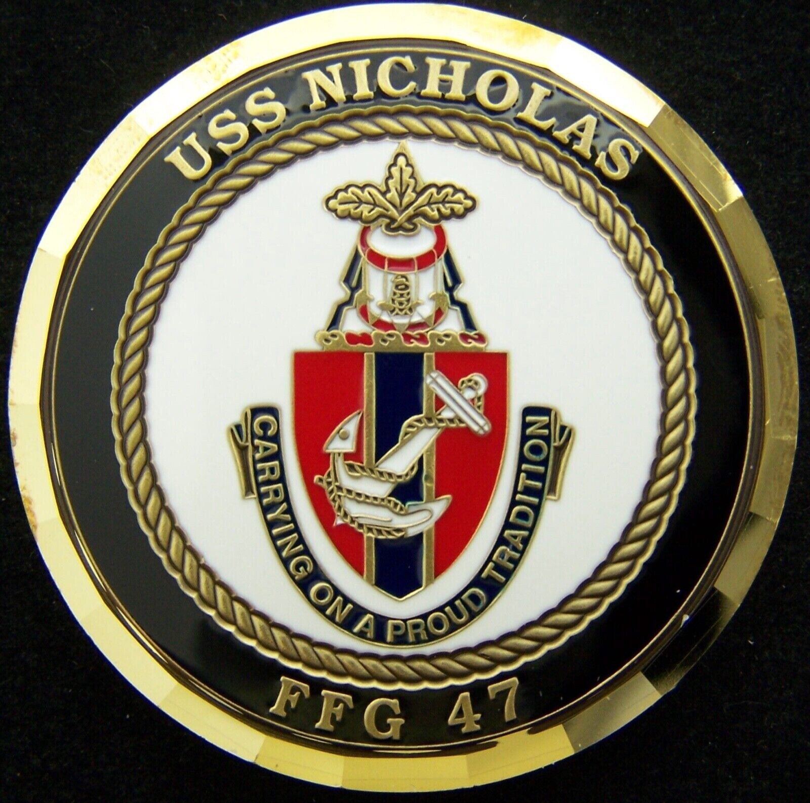 USS Nicholas FFG 57 Carrying on a Proud Tradition Navy Challenge Coin