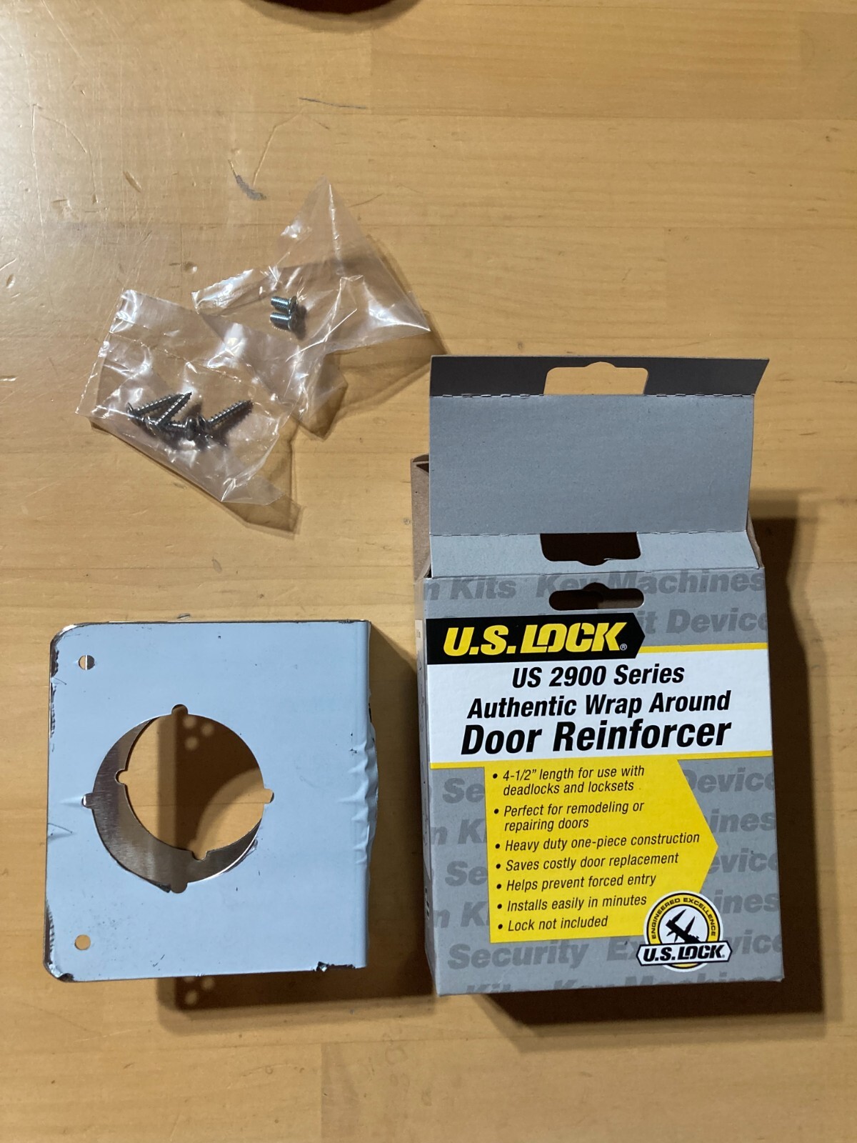 U017294 US29 51S 4.5” x 4” x 1-3/8” Stainless Steel Door Guard Enforcer Wrap Aro