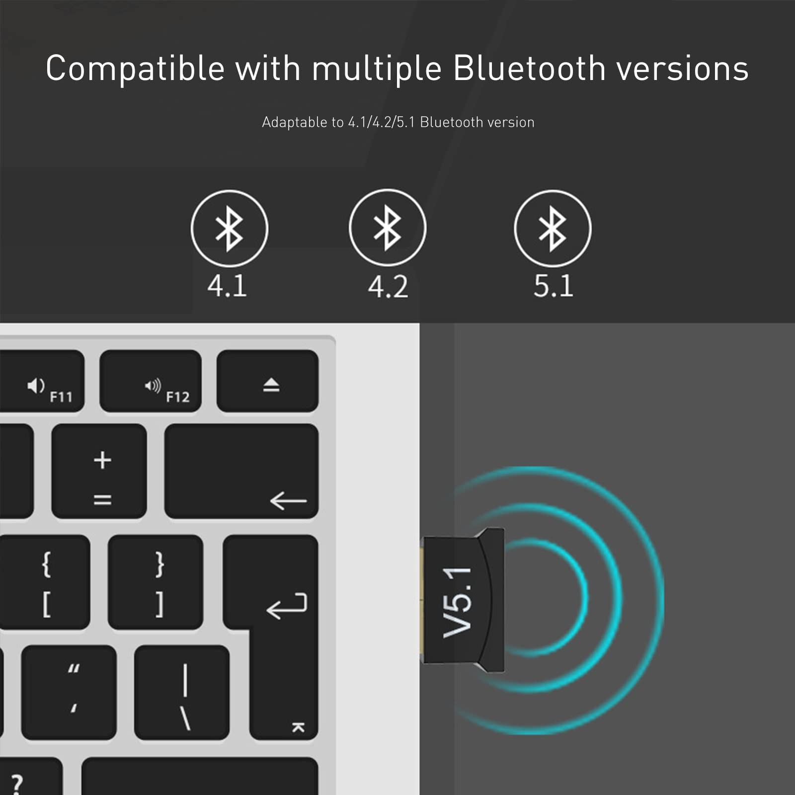 2 Pack Bluetooth Adapter for PC, Wansurs USB Bluetooth Adapter 5.1 EDR, BT Do...