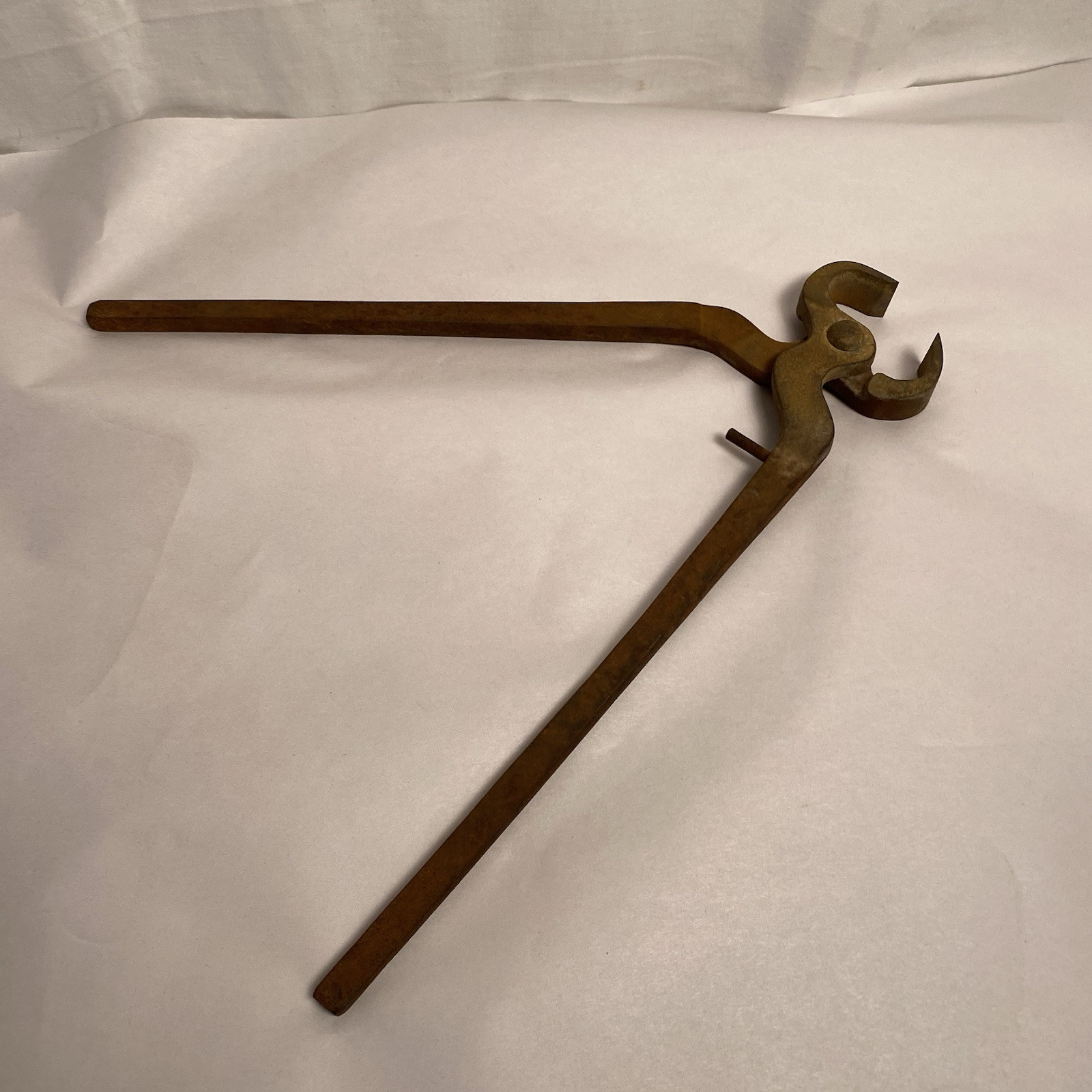 Antique Heavy Iron Pliers , Cutters Blacksmith Forging Tool Primitive 14”