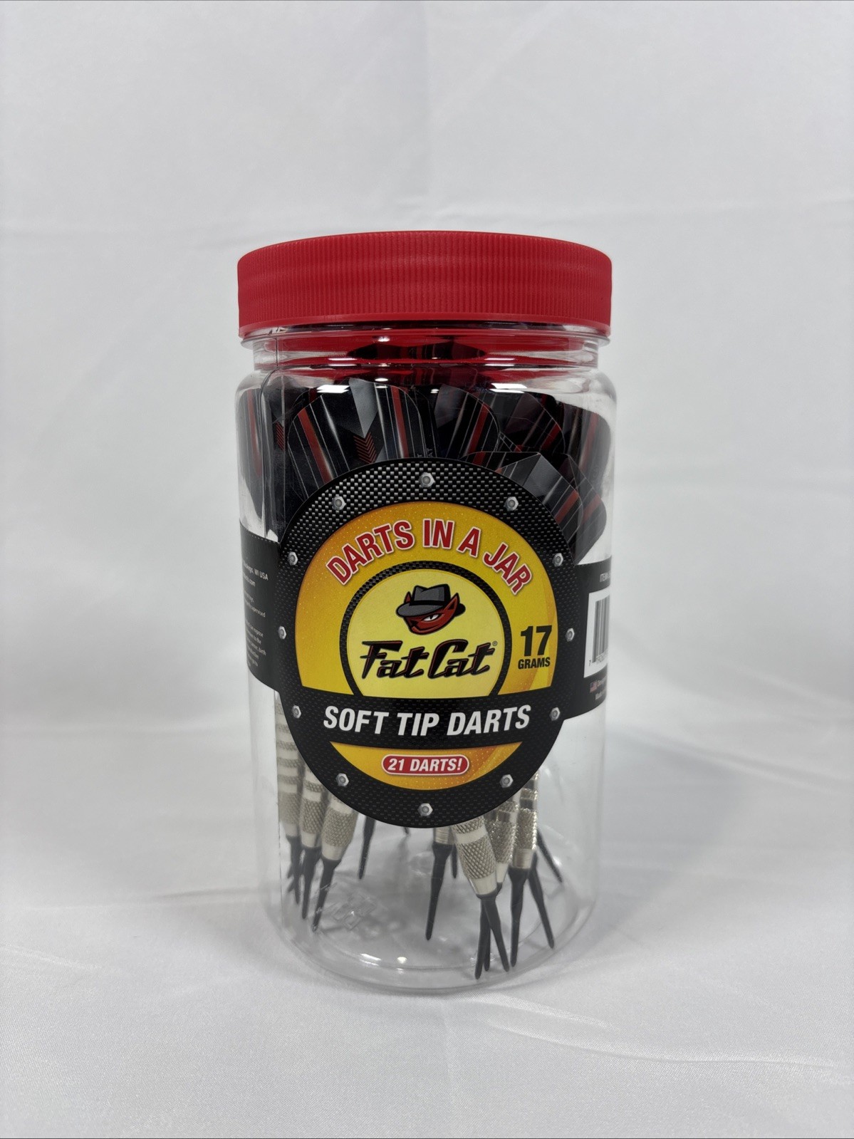 Fat Cat Set of 21 Soft Tip Darts in a Jar 17 Grams