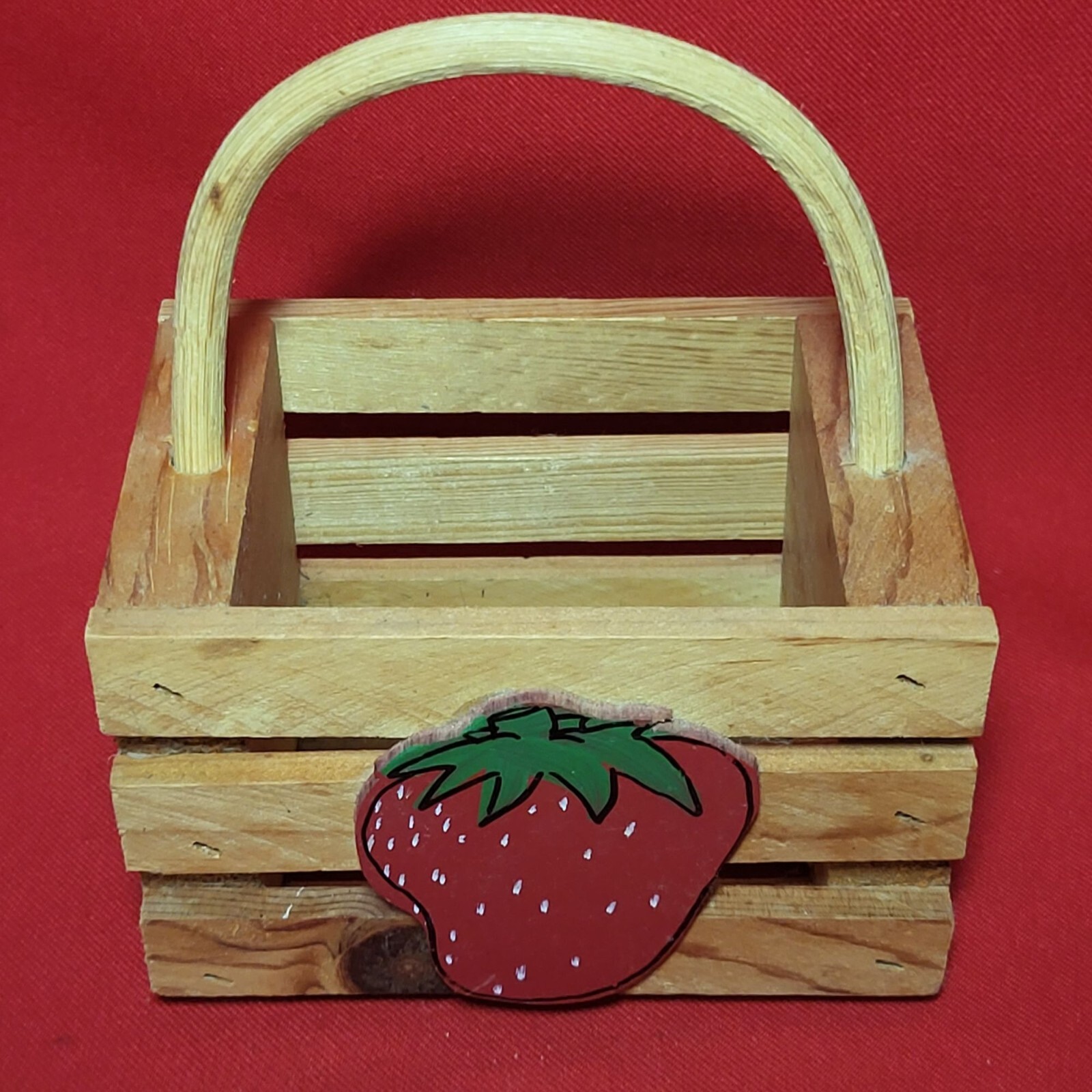 Small Strawberry Wood Basket
