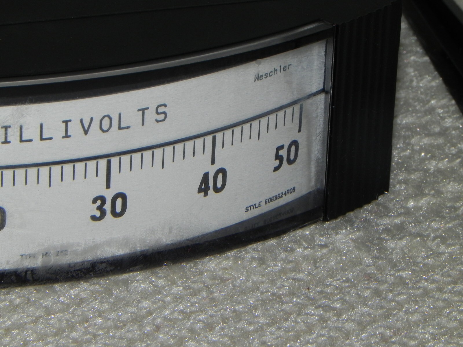 Weschler Instrument Dc Millivolts Horizontal/Panel meter 606B624A09